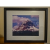 Image 2 : Small Wooden Side Table (21W, 17D, 18T) w/ Planters, Framed Mountain, Dolls 
