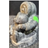 Image 2 : Wolf Designs Soapstone Carving with Inuit Figures, 4 Inches Tall
