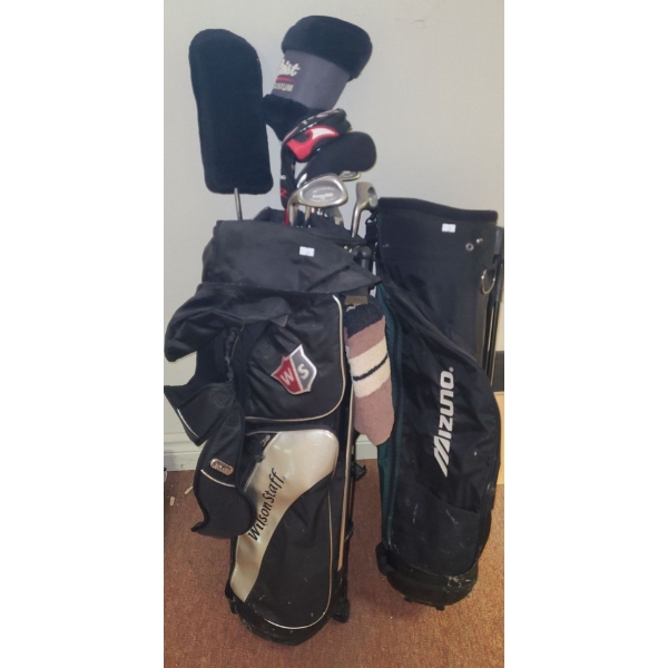 Wilson Staff Golf Bag and Power Bilt TPS Clubs, Also Includes Mizuno Golf Bag and Other Clubs Too!