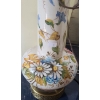 Image 2 : Pair of Ceramic Lamps w/ Floral Pattern and Metal Base 25 T (To Top of Finial)