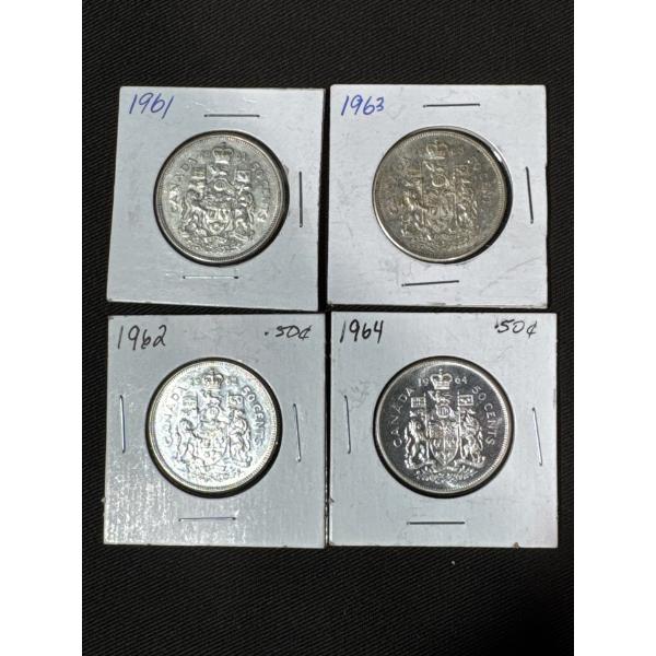 Canada 1960's Half Dollar Coins