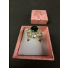 Image 2 : 14k Gold Ring with Green and Clear Stones