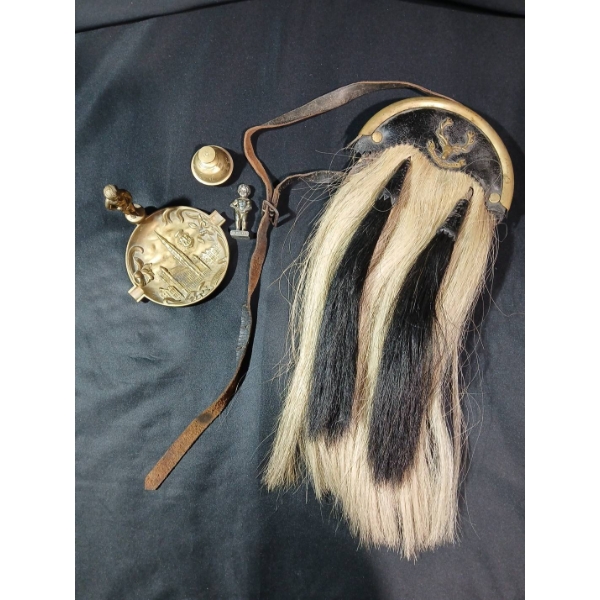 Long Horse Hair Sporran with Brass Ornaments