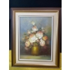 Image 2 : Original Oil Painting on Canvas " Floral Still Life " Artist Signed
