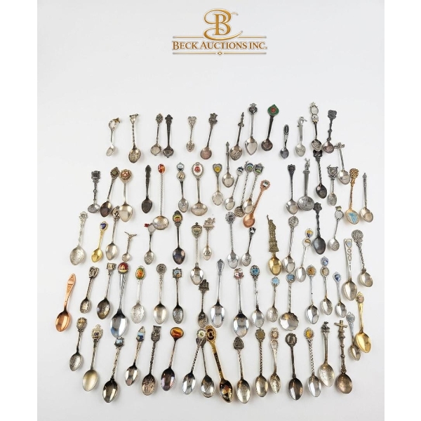 Large Collection Of Collectible Souvenir Spoons 84 Pcs