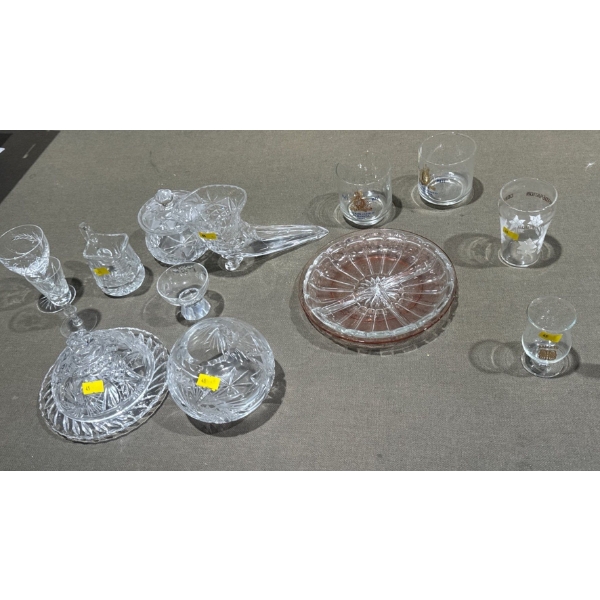 Crystal Glassware and Dish Set Plus Other Glasses 