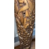 Image 5 : Stunning Hand Carved Myrtle Wood Floor Lamp w/ Tasseled Shade 69T