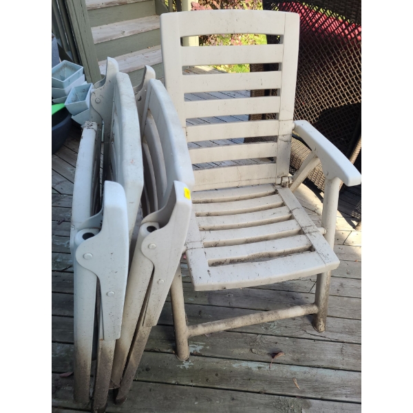 Set of 3 Folding Patio Chairs (35"T, 21"W, 18"D) 