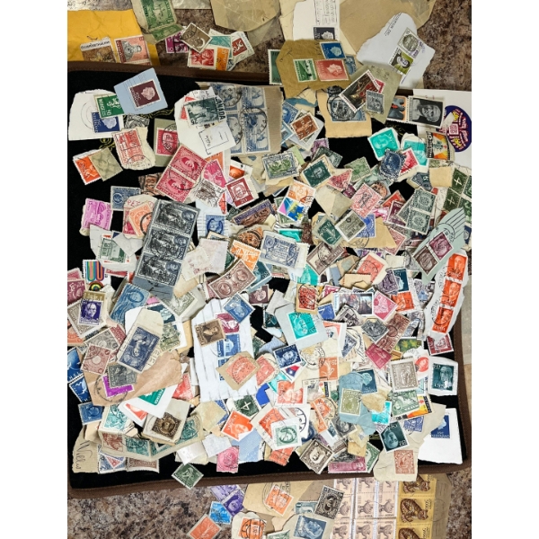 Collection Of Vintage Postage Stamps From Various Countries Including United States, Canada, India, 