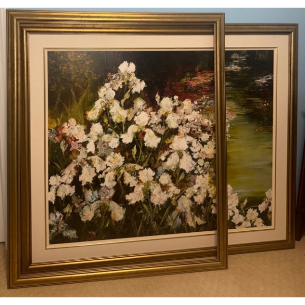 XL Oil On Board Landscape Art 58x48 w/ Bonus Beveled Gold Frame 