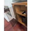 Image 4 : Wooden Media Cabinet With Glass Doors and Adjustable Shelves - contents not included