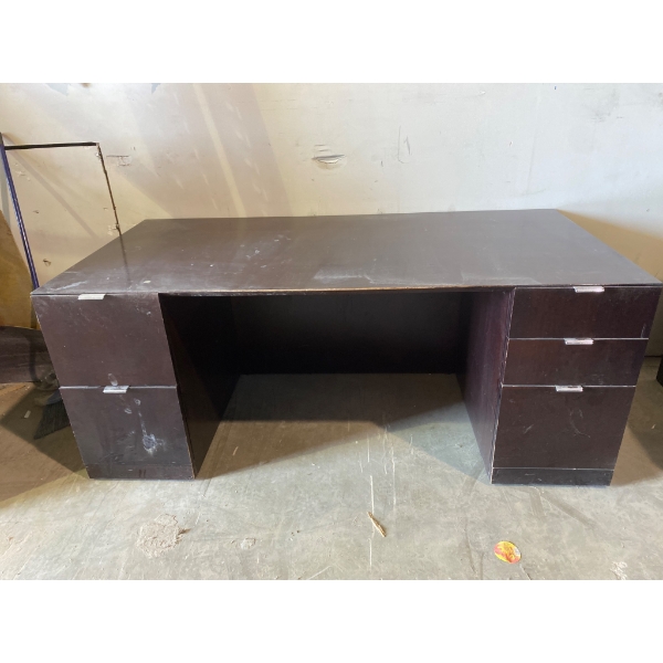 Wooden Office Desk with File Storage and Drawers 6ft x 3ft 29 in
