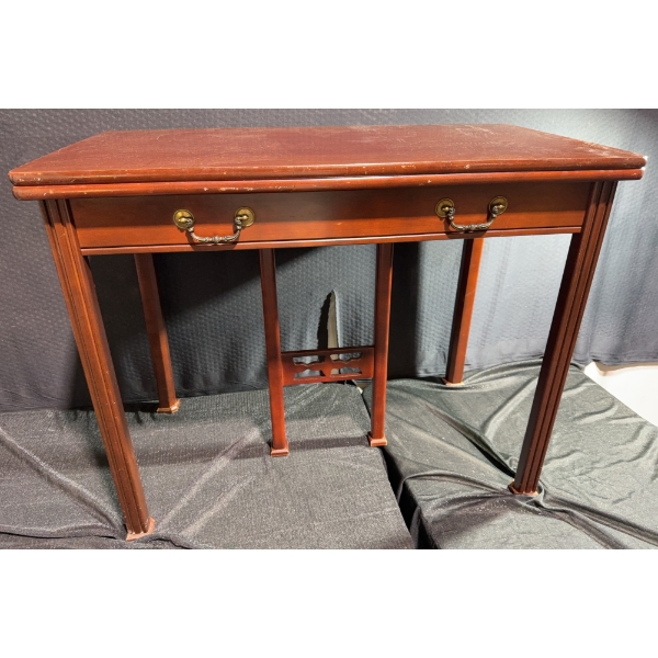 Mahogany Table with Brass Drawer Pulls