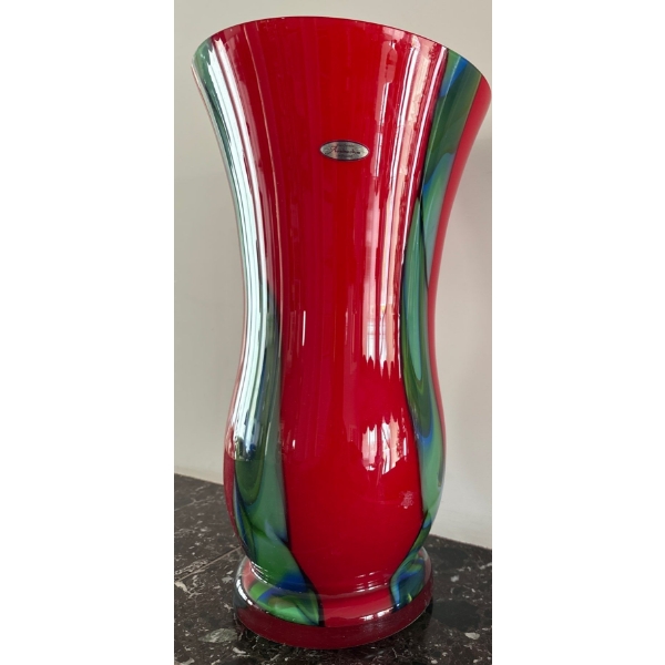 Makora Glass Oversized Poland Art Vase 18"tall -Murano Glass