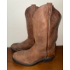 Image 2 : Genuine Leather Square/Steel Toed Men's Western Work Boots Size 9.5