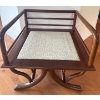 Image 5 : Rosewood Elephant Chair Upholstered In Fine Silk By Jim Thompson 26x26x35