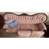 Image 3 : Art Nouveau Mahogany Couch With Carved Floral Accents 79 x 29 x 39H