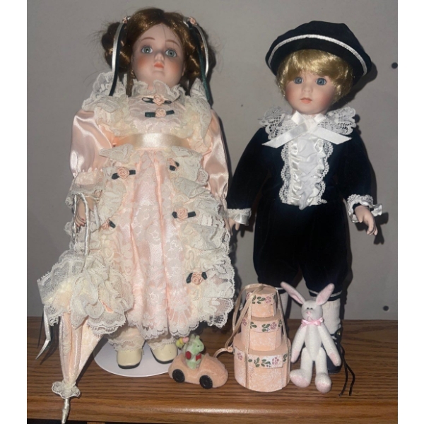 Porcelain Sibling Dolls - Boy & Girl 14T