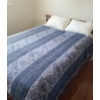 Image 2 : Double Bed w Wood & Metal Head & Footboard. Incl Mattress & Bedding.  57 w, 83 l, 37 h