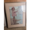 Image 2 : Framed Artwork of a Girl by the Sea Signed by Jessie Willcox Smith
