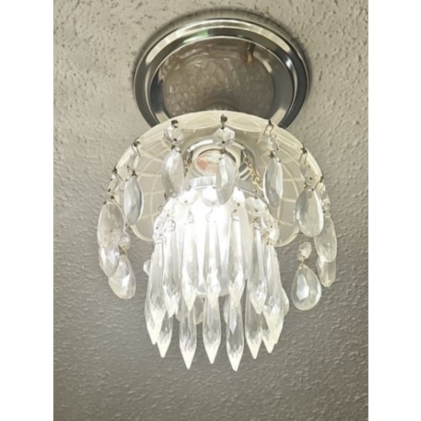 Vintage Ceiling Light Fixture 7" Diameter, 9" T As Shown Installed