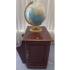 Image 1 : Mahogany Multi Purpose End Table / Cabinet / Magazine Rack 19T w/ Rotating Globe 