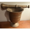 Image 1 : Solid Brass Mortar & Pestle 6"Tall