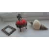 Vintage Golden Cherub Pin Cushion 3T w/ Armoured Sea Shell & More