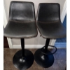 Image 1 : Two Leather Bar Stools w- Adjustable Height
