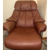 Image 2 : Ekornes Stressless Recliner & Ottoman- Tan Leather  Great Shape!