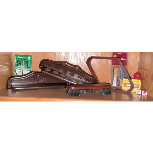 Pool Pro Essentials - New Mounting Cue Rack Chalk Blocks Dust Brush & More 