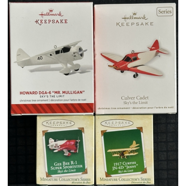 Hallmark Keepsake Sky's The Limit Airplane Ornaments Lot of 4