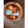 Image 3 : Selection Of Vintage Storage Tins 4 In Total Copper Pot & Orange Fondue Pot 