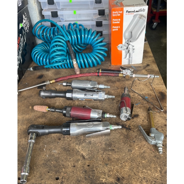 Pneumatic Tools, FinishLine Spray Gun, Air Hoses, and Accessories