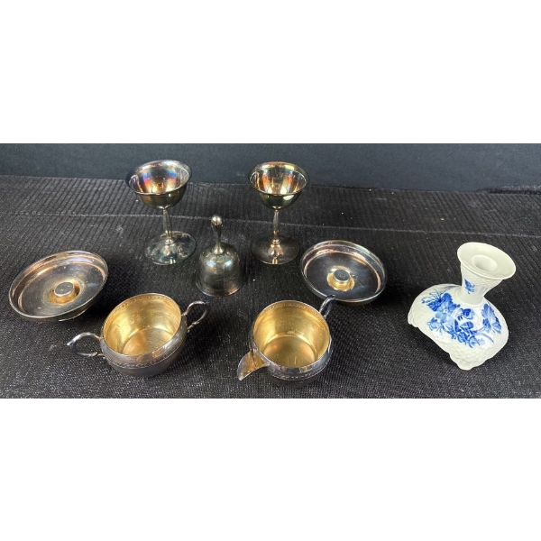 Plated Brass Kitchenware w/ Lovely Royal Copenhagen Candle Holder 