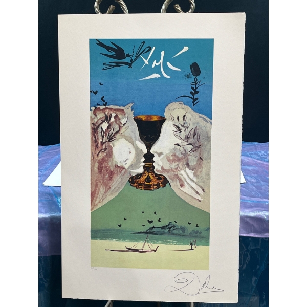 Salvador Dalí Lithograph Print "6 Part Tarot Series: Chalice of Love" Number 71/250