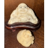 Image 2 : Hand Carved Ivory Happy Budda & Cobra Snake 3T
