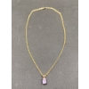 Image 3 : Genuine Amethyst Necklace With Gold Coloured Chain