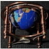 Image 4 : Blue Lapis Lazuli Desk Globe on Copper Rotating Axis