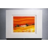 Image 1 : Emile Bellet titled incandescence 108/450 beautiful piece with vibrant orange colors 