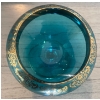 Image 4 : Vintage Hand Blown Italian Venetian Murano Aqua Blue Barware Glassware Empoli Style Dish Teal 22k Go