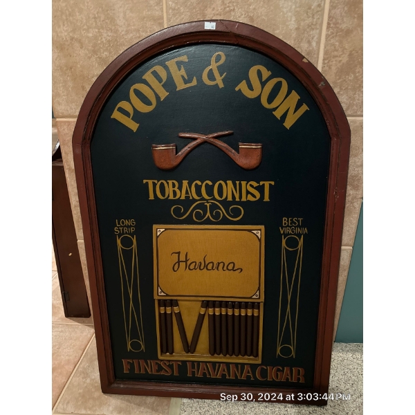 Pope & Son Tobacconist Sign 27 x 37