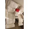 Image 9 : White Upholstered Reclining Two Seater Loveseat w/ Controlled Electric Reclining & Cup Holders  Well
