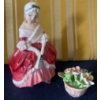 Image 1 : Royal Doulton's "Peggy" Figurine w/ Coalport Floral Decor 8" tall