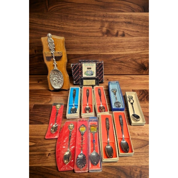 Decorative Souvenir Spoons With Display Plaque