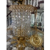 Image 5 : Extra Large Luxury Bell Shaped Ornate Crystal Chandelier w/Gold-toned Frame- Cascading Prisms