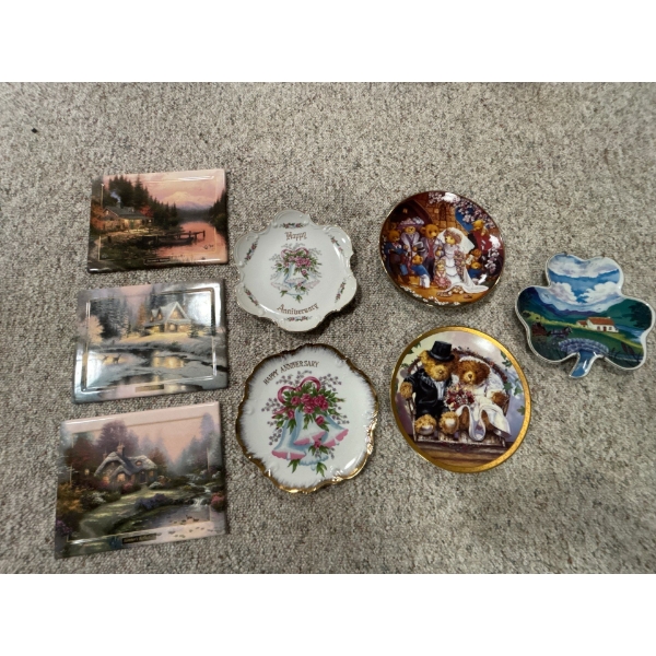Collection of Season Plaques anniversary Plates With Irish Clover Plate.