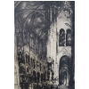 Image 3 : Print of a Cathedral Drawing, 81/100 Artist: Robert Logan,  25 x 18 Framed Under Glass