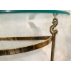 Image 4 : Brass Table with Glass Top (27" X 12" X 34")