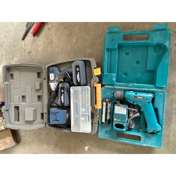  two cordless drills Mastercraft, Max and Makita